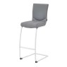 Vittorini High Bar Stool Faux Leather Grey