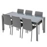 Muravera 6 Person Extending Dining Table Grey Glass 122cm - 182cm 