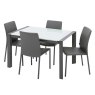 Muravera 6 Person Extending Dining Table White Opti Glass 122cm - 182cm 