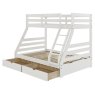 Solar Painted Triple/Dual Storage Bunk Bed White + Single & Double 'Orion' Mattress Bundle 2