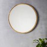 Higgins Round Wall Mirror Antique Gold