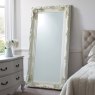 Carved Louis Rectangular Leaner/Floor Standing Mirror Cream