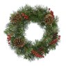 Snowy Wreath Berries-Pinecones Green 50cm