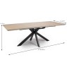 Manhattan 6-8 Person Rectangular Extending Dining Table Oak Measurements