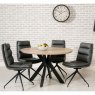 Manhattan 4-6 Person Round Extending Dining Table Oak 120cm x 160cm Lifestyle 1