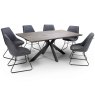 Manhattan 6 Person Rectangular Dining Table Grey with chairs