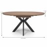 Manhattan 4-6 Person Round Extending Dining Table Light Walnut Measurements