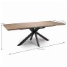 Manhattan 6-8 Person Rectangular Extending Dining Table Light Walnut Measurements