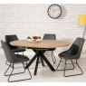 Manhattan 4-6 Person Round Extending Dining Table Oak 120cm x 160cm Lifestyle 2