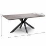 Manhattan 6 Person Rectangular Dining Table Grey Measurements