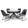 Manhattan 4 Person Round Dining Table Grey 120cm