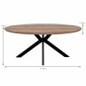 Manhattan 6 Person Oval Dining Table Light Walnut Measurements