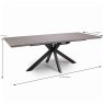 Manhattan 6-8 Person Rectangular Extending Dining Table Grey Measurements