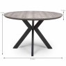 Manhattan 4 Person Round Dining Table Grey Measurements