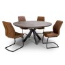 Manhattan 4-6 Person Extending Round Grey Dining Table 120cm x 160cm