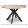 Manhattan 4 Person Round Dining Table Oak 120cm Measurements