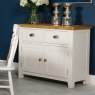 Olivia 2 Door + 2 Drawer Sideboard Painted White & Oak Top