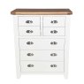 Olivia 4+3 Drawer Chest of Drawers Painted White & Oak Top