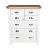 Olivia 4+3 Drawer Chest of Drawers Painted White & Oak Top