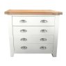 Olivia 4 Drawer Chest of Drawers Painted White & Oak Top