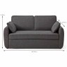 Kent 2 Seater Sofa Bed Fabric Dark Grey Sofa Measurements