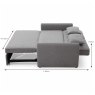 Kent 2 Seater Sofa Bed Fabric Light Grey Sleeping Area Measurements