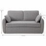 Kent 2 Seater Sofa Bed Fabric Light Grey Sofa Measurements