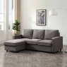 Anton Chaise Sofa Bed With Storage Fabric Grey
