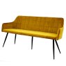 Vienna 3 Person Dining Bench Fabric Mustard