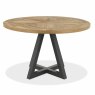 Khan 4-6 Person Round Dining Table Rustic Oak