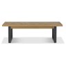 Khan 3 Person Dining Bench Rustic Oak Front View