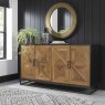 Khan Wide Sideboard Rustic Oak & Peppercorn