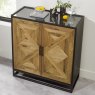 Khan 2 Door Drinks Cabinet Rustic Oak Lifestyle Doors Closed