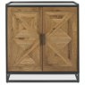 Khan 2 Door Drinks Cabinet Rustic Oak Front View
