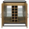 Khan 2 Door Drinks Cabinet Rustic Oak Open Doors