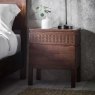 Jaipur 2 Drawer Bedside Locker Brown W:50cm D:40cm H:60cm