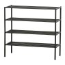 Ferro Shoe Rack Metal Black Unassembled 