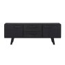 Watch TV Unit Pine Rough Sawn Black (FSC) Unassembled 