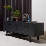 Watch TV Unit Pine Rough Sawn Black (FSC) Unassembled 