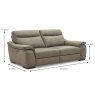 Vincenzo 3.5 Seater Sofa Leather Category 20 Dimensions