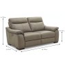 Vincenzo 2 Seater Sofa Leather Category 20 Dimensions