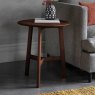 Valencia Round Side Table Walnut  50 X 50 X  57 cm