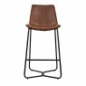 Valencia Low Bar Stool Faux Leather Brown