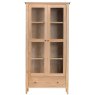 Alford 2 Door + 1 Drawer Display Cabinet Light Oak 