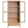 Alford 2 Door + 1 Drawer Display Cabinet Light Oak 