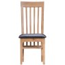 Alford Slatted Back Dining Chair Faux Leather Light Oak 