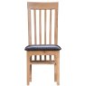 Alford Slatted Back Dining Chair Faux Leather Light Oak 