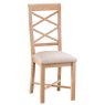 Alford Double Cross Back Dining Chair Fabric Light Oak 