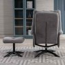 Welles Swivel Recliner & Footstool Fabric Light Grey Back