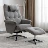 Welles Swivel Recliner Chair & Footstool Fabric Light Grey Lifestyle